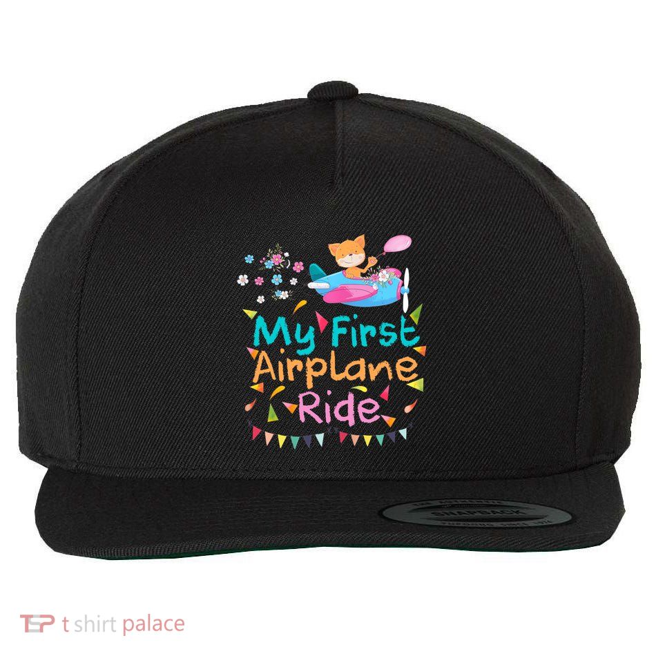My First Airplane Ride Girl Boy Adventure Wool Snapback Cap
