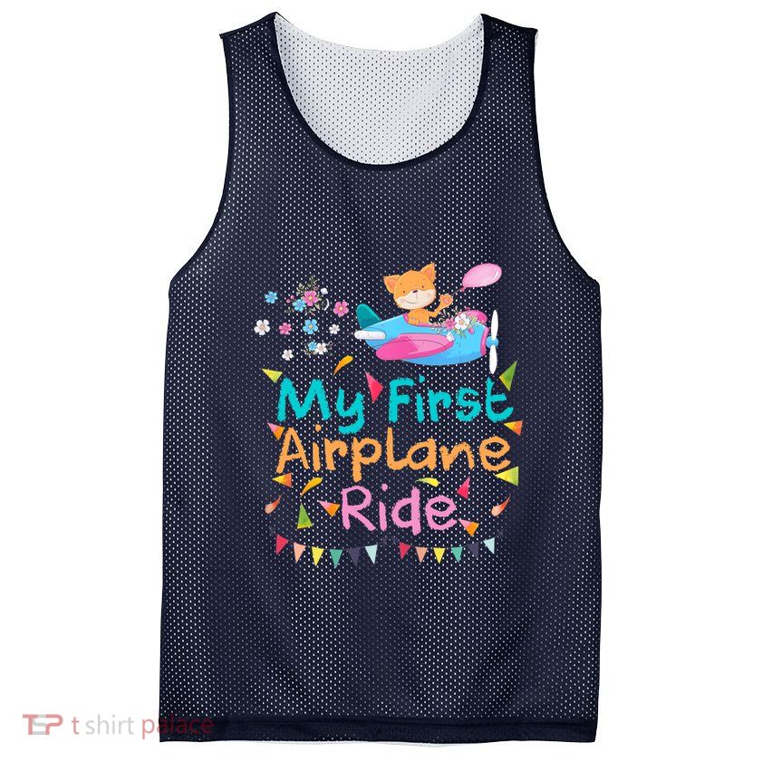 My First Airplane Ride Girl Boy Adventure Mesh Reversible Basketball Jersey Tank
