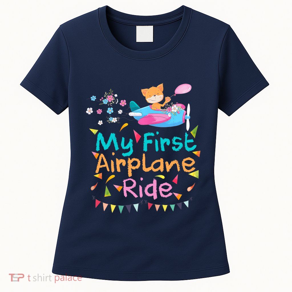 My First Airplane Ride Girl Boy Adventure Womens T-Shirt