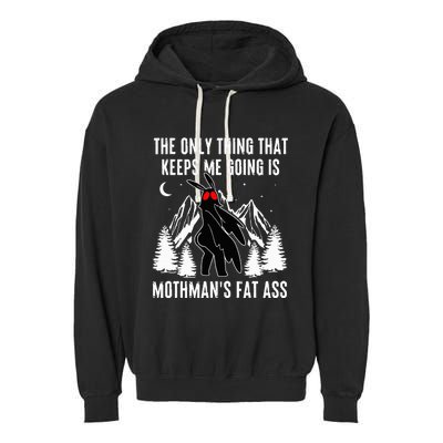 Mothman Fat Ass Vintage Cryptid Funny Mothman  Garment-Dyed Fleece Hoodie