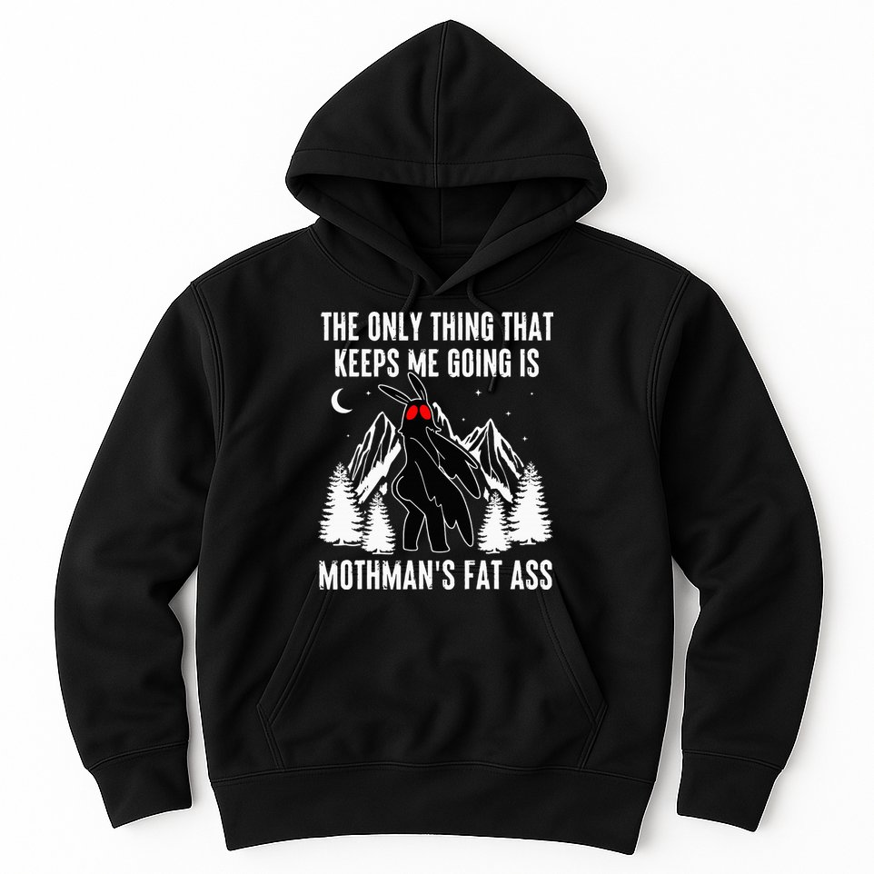 Mothman Fat Ass Vintage Cryptid Funny Mothman  Hoodie