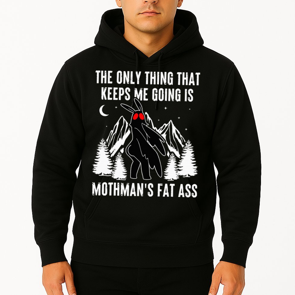 Mothman Fat Ass Vintage Cryptid Funny Mothman  Hoodie