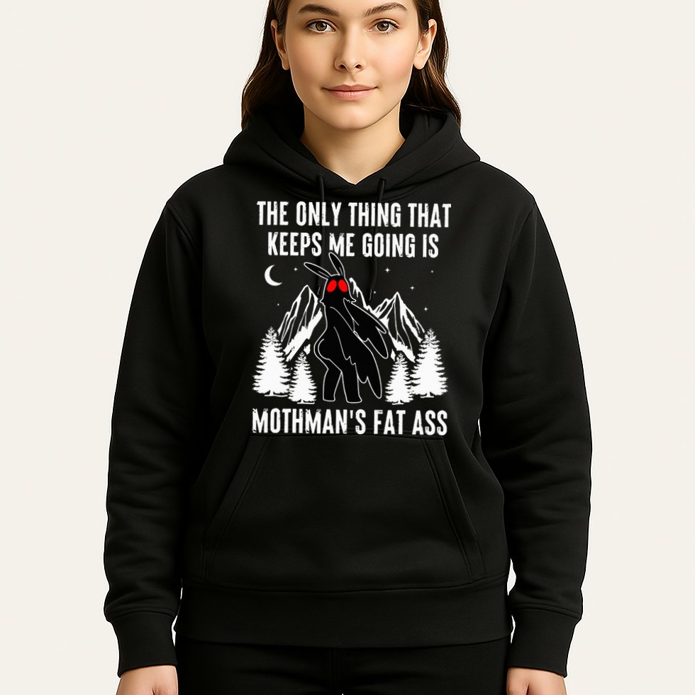 Mothman Fat Ass Vintage Cryptid Funny Mothman  Hoodie
