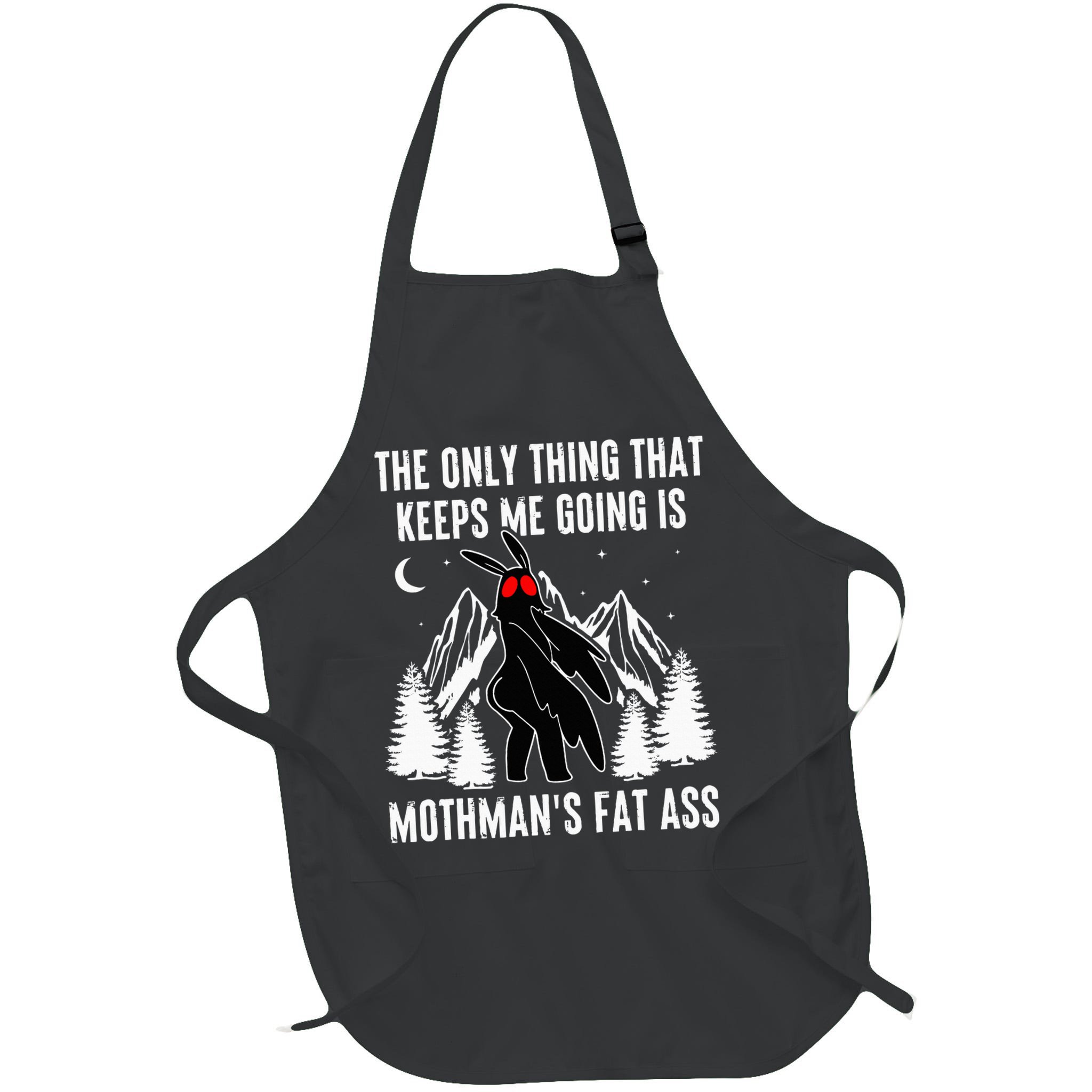 Mothman Fat Ass Vintage Cryptid Funny Mothman  Apron