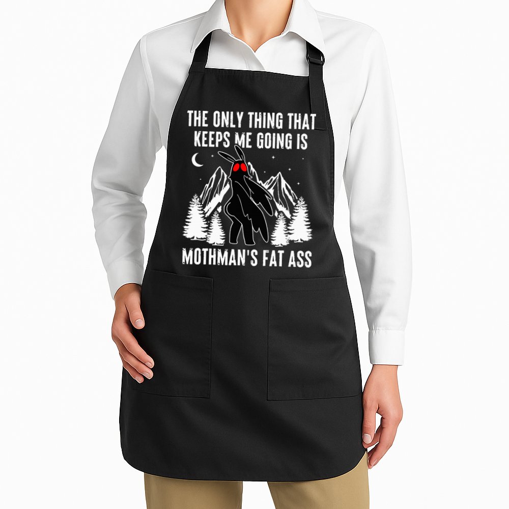 Mothman Fat Ass Vintage Cryptid Funny Mothman  Apron