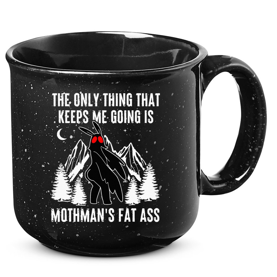 Mothman Fat Ass Vintage Cryptid Funny Mothman  15oz Campfire Ceramic Mug