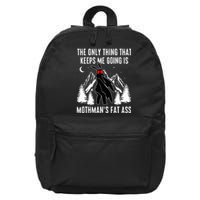 Mothman Fat Ass Vintage Cryptid Funny Mothman  16 in Basic Backpack