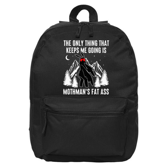 Mothman Fat Ass Vintage Cryptid Funny Mothman  16 in Basic Backpack