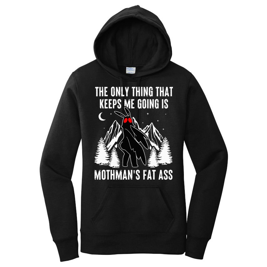 Mothman Fat Ass Vintage Cryptid Funny Mothman  Women's Pullover Hoodie