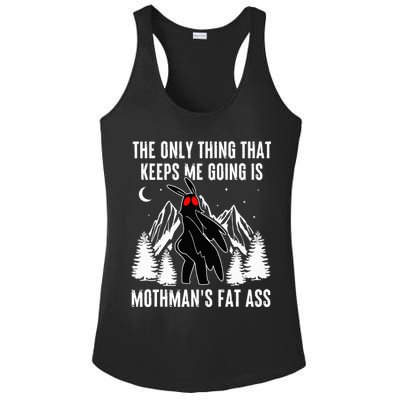 Mothman Fat Ass Vintage Cryptid Funny Mothman  Ladies PosiCharge Competitor Racerback Tank