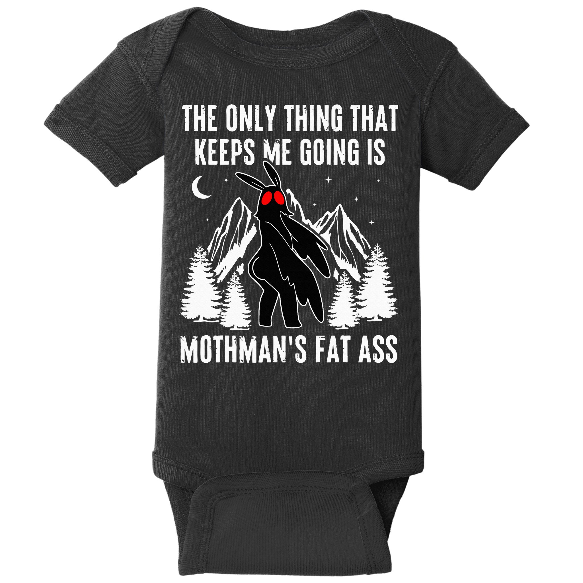 Mothman Fat Ass Vintage Cryptid Funny Mothman  Baby Bodysuit