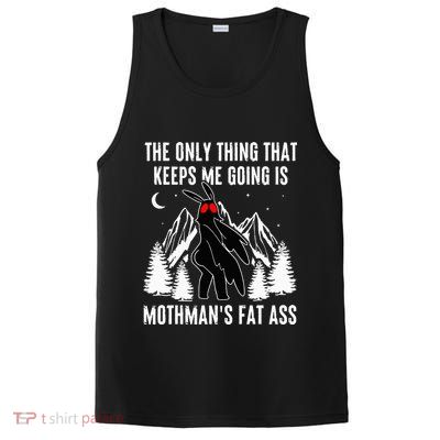 Mothman Fat Ass Vintage Cryptid Funny Mothman  PosiCharge Competitor Tank