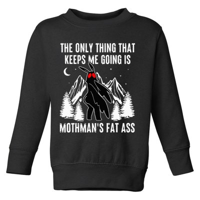 Mothman Fat Ass Vintage Cryptid Funny Mothman  Toddler Sweatshirt