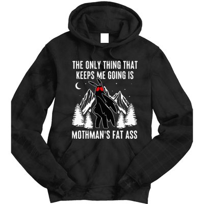 Mothman Fat Ass Vintage Cryptid Funny Mothman  Tie Dye Hoodie