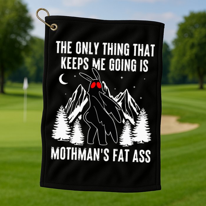 Mothman Fat Ass Vintage Cryptid Funny Mothman  Golf Towel