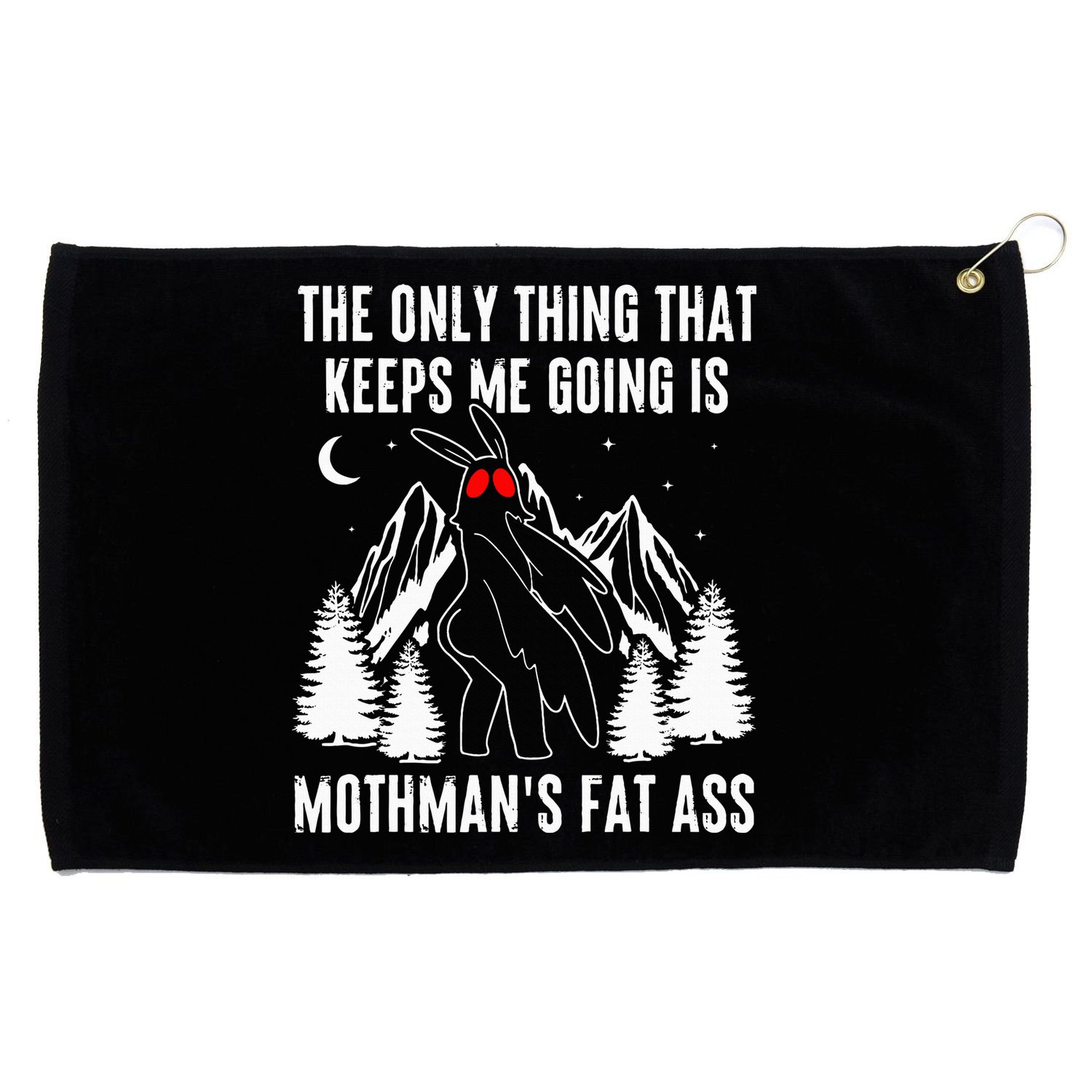 Mothman Fat Ass Vintage Cryptid Funny Mothman  Grommeted Golf Towel