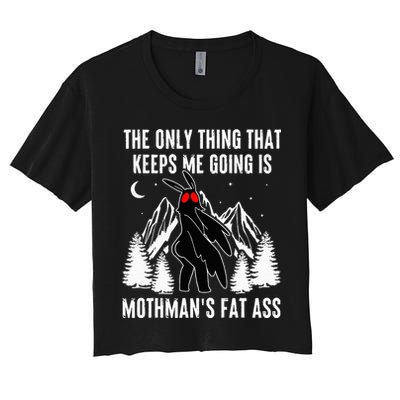 Mothman Fat Ass Vintage Cryptid Funny Mothman  Crop Top
