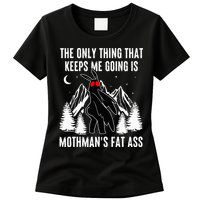 Mothman Fat Ass Vintage Cryptid Funny Mothman  Womens T-Shirt