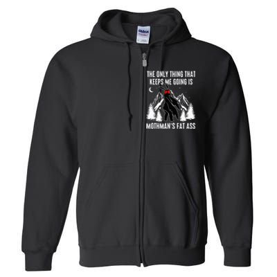 Mothman Fat Ass Vintage Cryptid Funny Mothman  Full Zip Hoodie