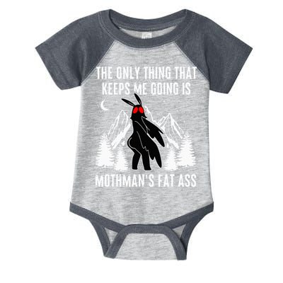 Mothman Fat Ass Vintage Cryptid Funny Mothman  Infant Baby Jersey Bodysuit