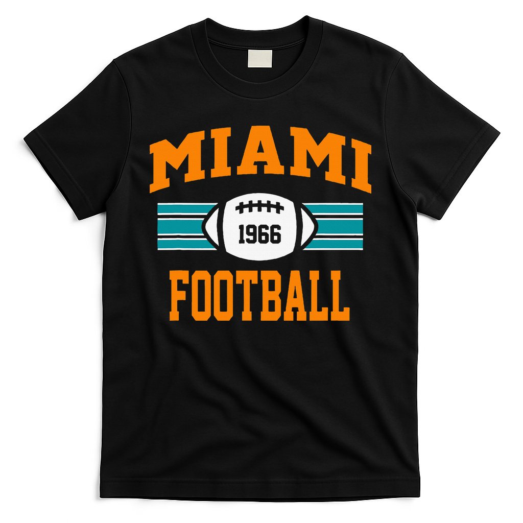 Miami Football Athletic Vintage Sports Team Fan Dark T-Shirt