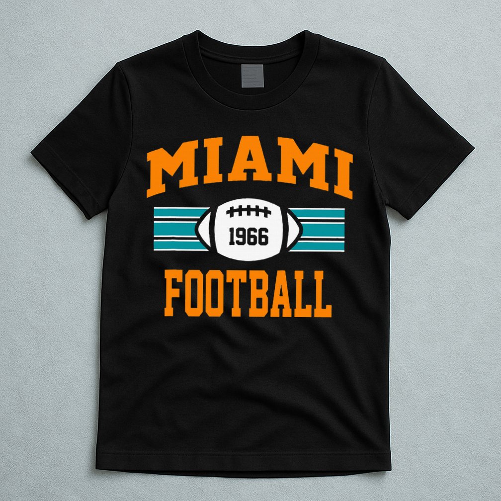 Miami Football Athletic Vintage Sports Team Fan Dark T-Shirt