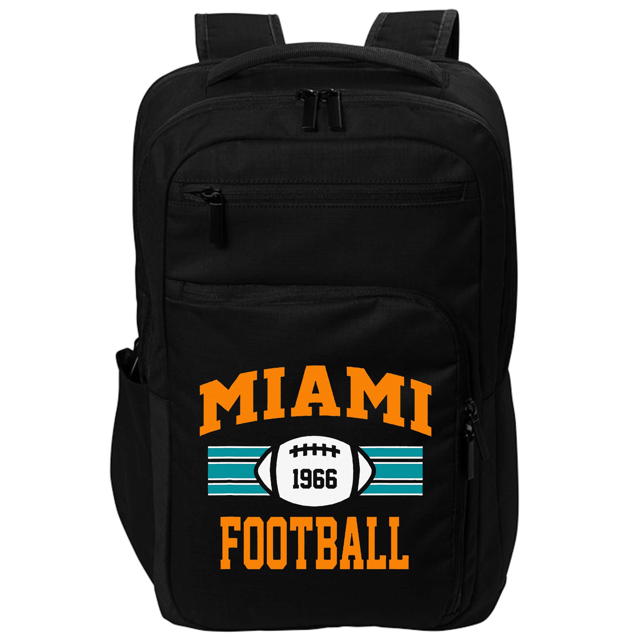 Miami Football Athletic Vintage Sports Team Fan Dark Impact Tech Backpack