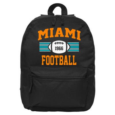 Miami Football Athletic Vintage Sports Team Fan Dark 16 in Basic Backpack
