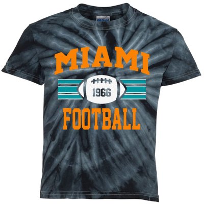 Miami Football Athletic Vintage Sports Team Fan Dark Kids Tie-Dye T-Shirt