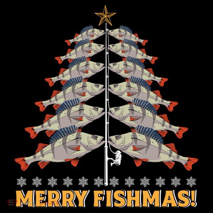 Merry Fishmas! Angler Fir Tree Christmas Outfit Fishing Funny Gift Flatbill Hat
