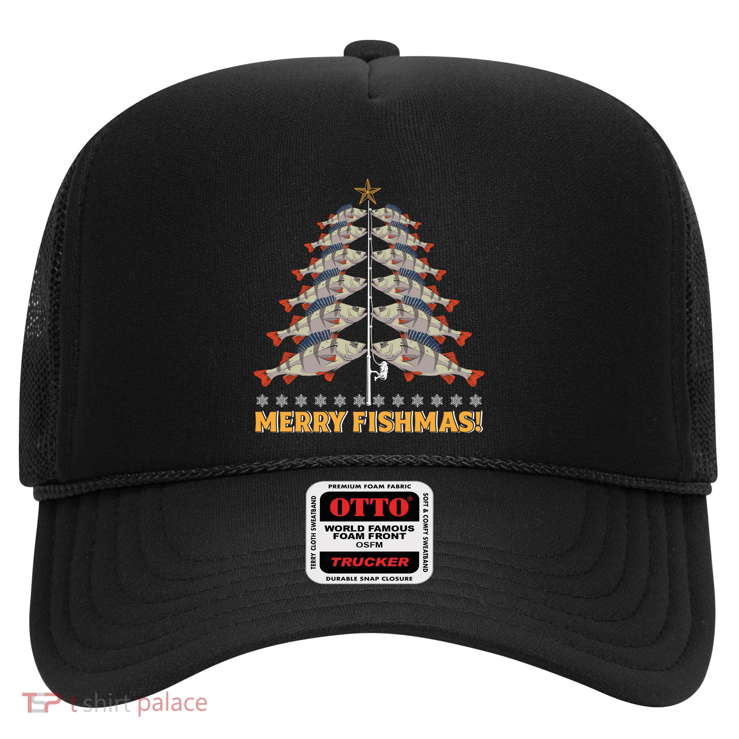 Merry Fishmas! Angler Fir Tree Christmas Outfit Fishing Funny Gift Trucker Hat