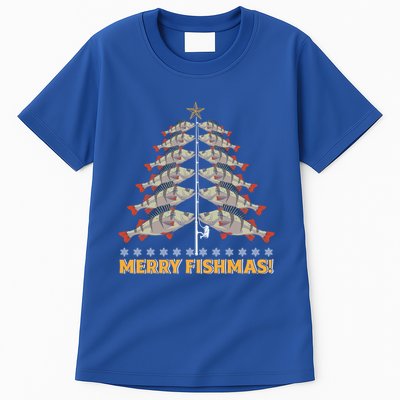 Merry Fishmas! Angler Fir Tree Christmas Outfit Fishing Funny Gift Tall T-Shirt