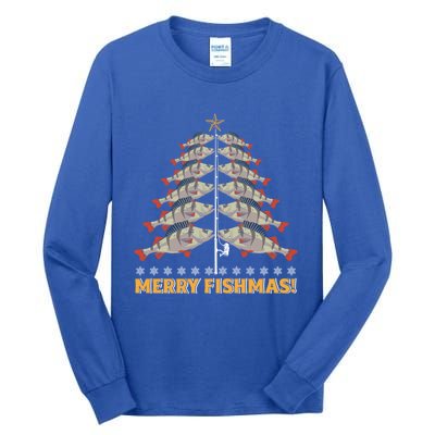 Merry Fishmas! Angler Fir Tree Christmas Outfit Fishing Funny Gift Tall Long Sleeve T-Shirt