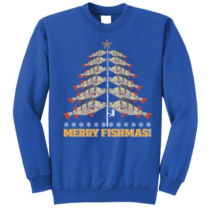 Merry Fishmas! Angler Fir Tree Christmas Outfit Fishing Funny Gift Tall Sweatshirt