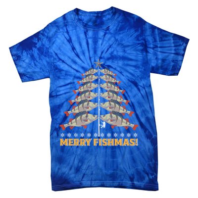 Merry Fishmas! Angler Fir Tree Christmas Outfit Fishing Funny Gift Tie-Dye T-Shirt