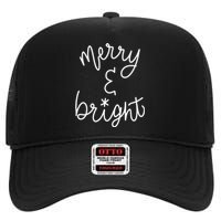 Mel F. Arts Merry And Bright Holiday Christmas Cheer High Crown Mesh Back Trucker Hat