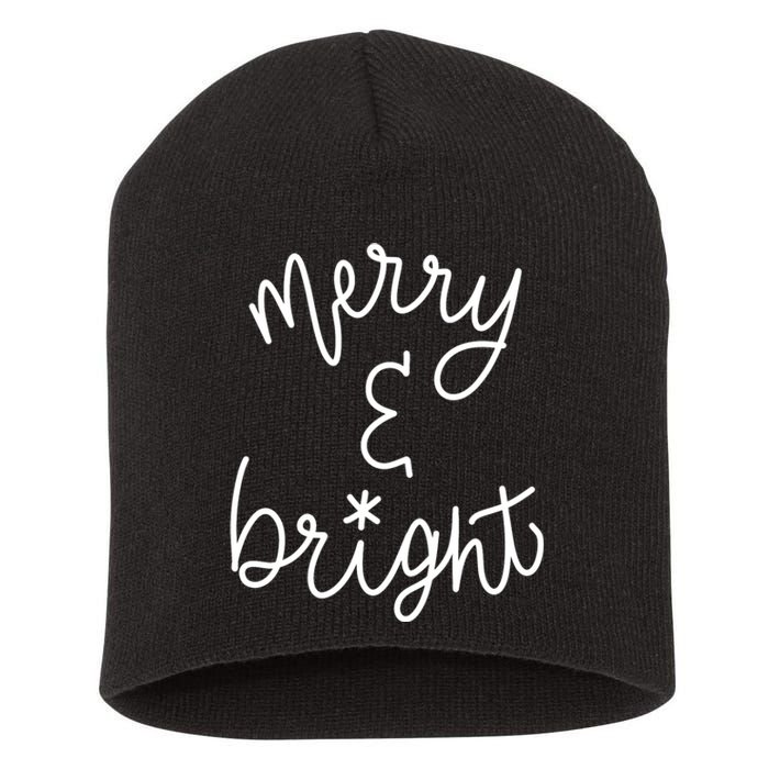 Mel F. Arts Merry And Bright Holiday Christmas Cheer Short Acrylic Beanie