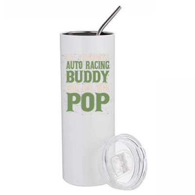 My Favorite Buddy Car Racing Dad Auto Racing Daddy Hobby Gift Stainless Steel Tumbler