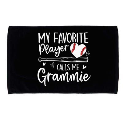 My Favorite Baseball Player Calls Me Grammie Mothers Day Microfiber Hand Towel