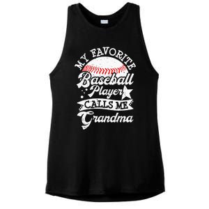 My Favorite Baseball Player Calls Me Grandma Baseball Family Ladies PosiCharge Tri-Blend Wicking Tank