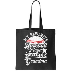 My Favorite Baseball Player Calls Me Grandma Baseball Family Tote Bag