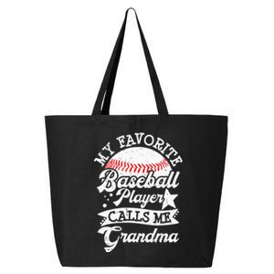 My Favorite Baseball Player Calls Me Grandma Baseball Family 25L Jumbo Tote