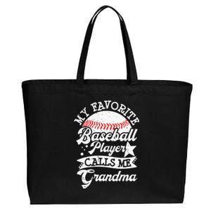 My Favorite Baseball Player Calls Me Grandma Baseball Family Cotton Canvas Jumbo Tote