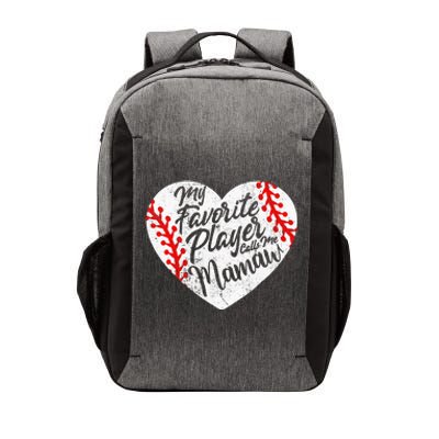 My Favorite Baseball Player Calls Me Mamaw Heart Family Vector Backpack