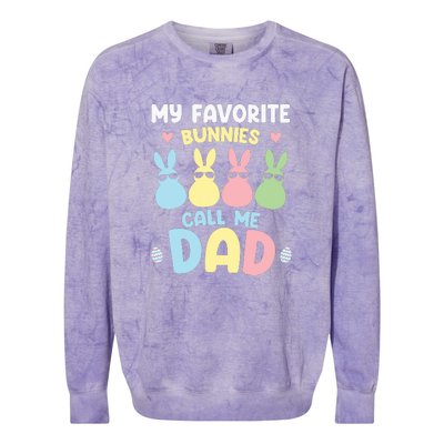 My Favorite Bunnies Call Me Daddy Easter Peeps Father's Day Easter Day Colorblast Crewneck Sweatshirt