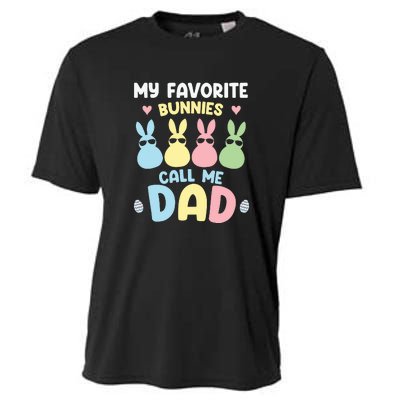 My Favorite Bunnies Call Me Daddy Easter Peeps Father's Day Easter Day Cooling Performance Crew T-Shirt