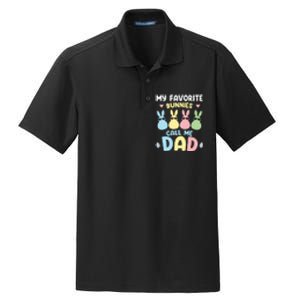 My Favorite Bunnies Call Me Daddy Easter Peeps Father's Day Easter Day Dry Zone Grid Polo