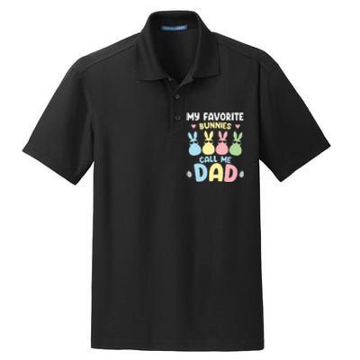 My Favorite Bunnies Call Me Daddy Easter Peeps Father's Day Easter Day Dry Zone Grid Polo