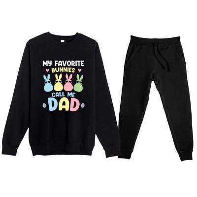 My Favorite Bunnies Call Me Daddy Easter Peeps Father's Day Easter Day Premium Crewneck Sweatsuit Set