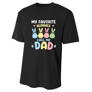 My Favorite Bunnies Call Me Daddy Easter Peeps Father's Day Easter Day Performance Sprint T-Shirt